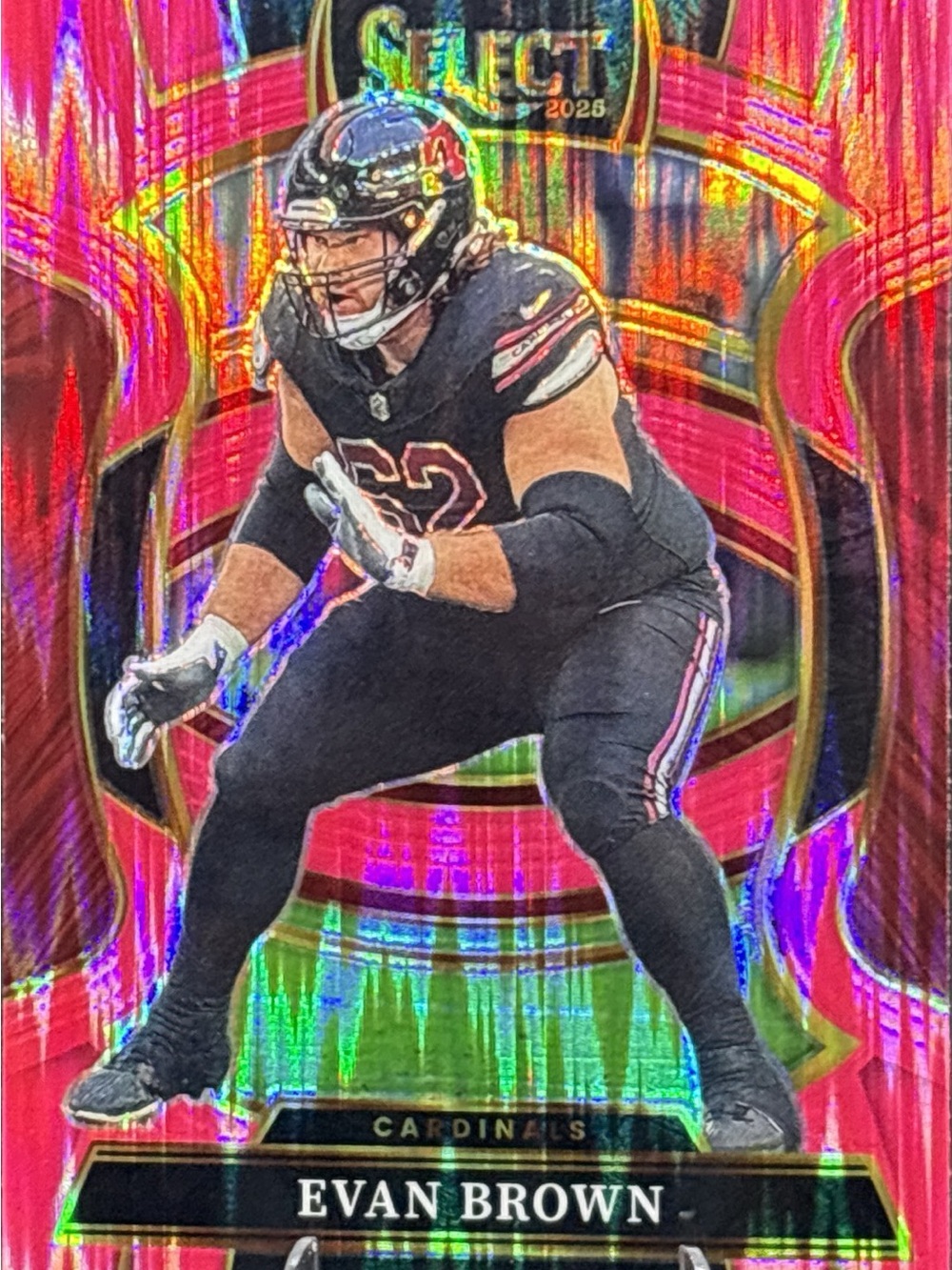 Panini Evan Brown Holo Pink Prizm Football Trading Card